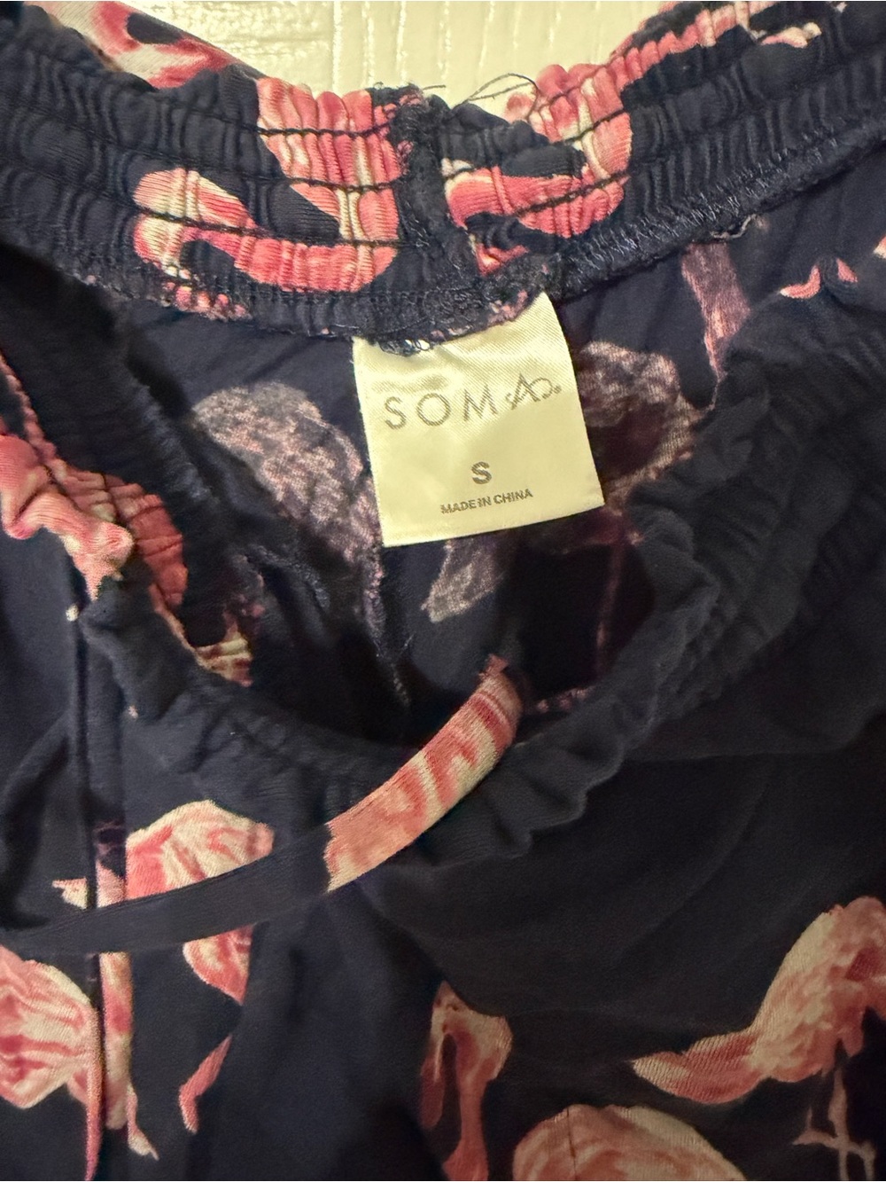 Soma cool nights navy Flamingo Pajama Set - Pink Flamingo Print size small both - Picture 2 of 2
